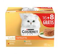 Gourmet Gold Tartelette para gato - Pollo, vaca, atún y salmón - Cantidad: Maxi pack 24