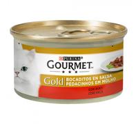 Gourmet Gold Trocitos en Salsa - Carne de buey - Cantidad: 12 x 85 g