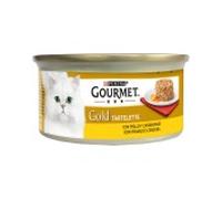 Gourmet húmedo gato gold tartelette pollo y zanahoria 85 gr