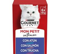 GOURMET Mon Petit, Comida Húmeda para Gato Adulto, Trocitos en Salsa, Surtido de Atún, Salmón y Trucha, 8 Packs de 6 Sobres de 50 g. (48 sobres)