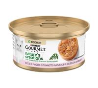 Gourmet Nature's Creations - 24 latas de 70 g para Gatos Ricos en Copos de atún Natural y camarones en Gelée, 24 latas de 70 g