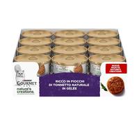 GOURMET Nature's Creations Alimento húmedo para Gatos Adultos Copos de atún Natural en Gelée, 24 latas de 70 g