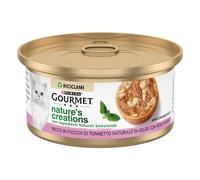 Gourmet Nature's Creations - 24 latas de 70 g para Gatos Ricos en Copos de atún Natural y Pescado Blanco en gelée, 24 latas