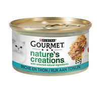Gourmet Nature's Creations Comida para gatos, Alimentos húmedos con atún, tomate y arroz - 24x85g - (24 latas; 2,04kg)