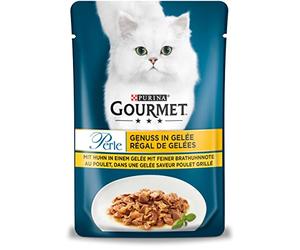 Gourmet Perle Genuss in Gelatine - Comida húmeda para Gatos con Pollo y Notas Finas de Pollo Frito, 26 Unidades (26 x 85 g)