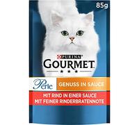 Gourmet Perle Genuss in Sauce Comida húmeda para Gatos, con Vacuno, 26 Unidades (26 x 85 g)