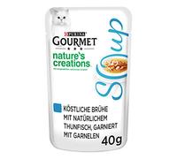 PURINA GOURMET Crystal Soup para Gatos con atún Natural y camarones, 32 Unidades (32 x 40 g)