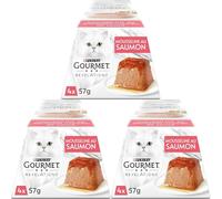 GOURMET Revelations | Gasa con salmón | Porciones Comidas para Gatos Adultos | Juego de 4 x 57 g (Paquete de 3)