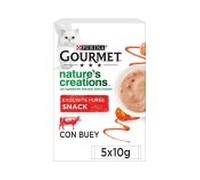Gourmet snack gato puré con buey y tomate