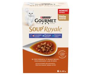 Gourmet Soup Royale Pienso para gatos adultos con salmón, platija y bacalao 6 x 45 g