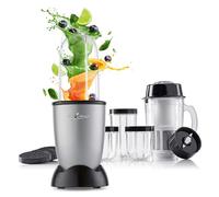 GOURMETmaxx Batidora y Batidora de pie 18 pzs. Set - 400W | Minibatidora eléctrica de 750 ml con 9 funciones | Batidora compacta para alimentación con vaso To-Go, 13995