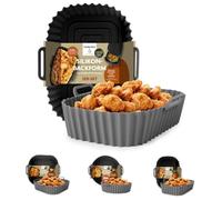 GOURMETmaxx BY KITCHBO Juego de 2 moldes de silicona rectangulares de 20 x 14 cm, 5 cm de altura para casi todas las freidoras de aire caliente a partir de 4 litros, perfecta para freír sin pegar