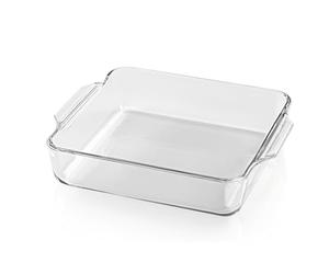 GOURMETmaxx Cazuela para freidora de aire caliente y horno - 1500 ml | Molde rectangular de vidrio borosilicato | Fuente pequeña para preparar, cocinar y servir | Para la freidora de aire y horneado