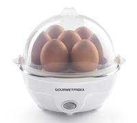 GOURMETmaxx Cocedor de huevos para hasta 7 huevos | Cocedor de huevos eléctrico y de bajo consumo para distintos grados de dureza | Incluye taza medidora con recogedor de huevos.