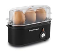 GOURMETmaxx Cuecehuevos para 3 huevos | Cuecehuevos con pincho para huevos en el medidor de dosis | 3 grados de cocción para su recipiente de huevos | Diseño de tamaño pequeño - piezas lavables en