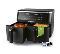 GOURMETmaxx Freidora de aire caliente de doble cámara, 2 x 4,5 l, zonas de cocción sincronizadas, airfryer, freidora con pantalla LED táctil, iconos de color, freidora de aire caliente, 2 habitaciones