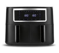 GOURMETmaxx freidora de aire caliente de doble cámara - 2 x 4 L | Synchro-Garzone Airfryer | freidora con pantalla táctil | freidora de aire caliente 2 cámaras y 10 programas | freír casi sin aceite