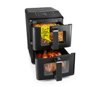 GOURMETmaxx Freidora de aire caliente Doble Cámara Dual Negras 2x 5L Sync &