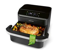 GOURMETmaxx Freidora de aire caliente, 10 l, 2 cámaras Airfryer Vario de 5 l, freidora con 8 programas y pantalla táctil, freidora de aire caliente 2 dormitorios, preparar 2 platos al mismo tiempo