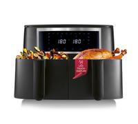 GOURMETmaxx freidora de aire caliente de doble cámara - 2 x 4 L | Synchro-Garzone Airfryer | freidora con pantalla táctil | freidora de aire caliente 2 cámaras y 10 programas | freír casi sin aceite