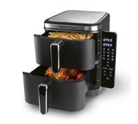 GOURMETmaxx FryUp Vertical Freidora de Aire Caliente Doble Cámara | Airfryer vertical | Pantalla táctil abatible | 32% más de ahorro de espacio | Capacidad 10L | Freidora de aire caliente 2 cámaras
