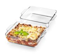 GOURMETmaxx Fuente de horno de cristal para freidora de aire caliente y horno, juego de 2 - 800 ml cada uno | Molde rectangular | Cuenco pequeño - Preparar, cocinar, servir, molde de cristal Airfryer