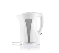 GOURMETmaxx Hervidor de agua de 1,7 l | Diseño sencillo, flexibilidad inalámbrica y apagado automático | Indicador de nivel de agua | Filtro de cal fácil de limpiar | Perfecto para té [blanco y gris]