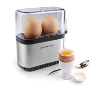 GOURMETmaxx Hervidor de Huevos de Diseño para 2 Huevos | Compacto Con Perforador, Vaso Medidor y Señal Acústica | 3 Grados de Dureza | Fácil Limpieza