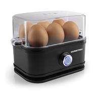GOURMETmaxx Hervidor de huevos para 6 huevos. Hervidor de huevos con cortador de huevos en vaso medidor. Cocina para huevos con 3 grados de dureza, adecuada para cada huevera. Diseño de color negro