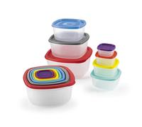 GOURMETmaxx Juego de recipientes herméticos de 28 piezas, multicolor, incluye tapa, apilables, aptos para congelador y lavavajillas