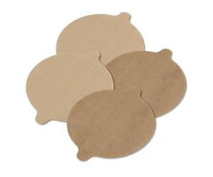 GOURMETmaxx Lámina para horno permanente 2 en 1 para freidoras de aire caliente, 4 piezas, se puede utilizar como papel de horneado permanente, alfombrilla de horno permanente recortable con pestañas