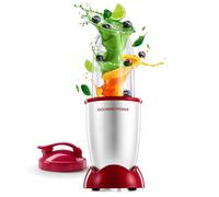 GOURMETmaxx Mezclador Mr. Magic 4 piezas | Smoothie Maker con Powerbase de 400W | Incluye accesorio de cuchilla cruzada, taza de 500 ml y tapa para llevar | licuadora compacta para batidos y más