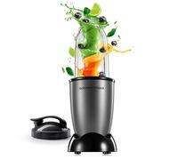 GOURMETmaxx Mr. Magic Mixer 4 dlg. | 400W, hoja cruzada, taza de 500 ml y tapa para llevar | Para batidos, salsas, salsas | fácil de limpiar | antracita/negro
