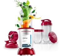 GOURMETmaxx Mr. Magic Power Pro Batidora de 400 W | Smoothie Maker con tapa para llevar | Batidora con vaso mezclador y tapa para guardar | Blender con juego de accesorios L para batidos, batidos, etc