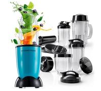 GOURMETmaxx Mr. Magic Power Pro Batidora de 400 W | Smoothie Maker con tapa para llevar | Batidora con vaso mezclador y tapa para guardar | Blender con juego de accesorios XL para batidos, batidos