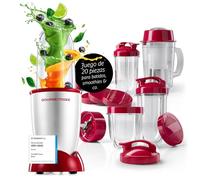 GOURMETmaxx Mr. Magic Power Pro Batidora de 400 W | Smoothie Maker con tapa para llevar | Batidora con vaso mezclador y tapa para guardar | Blender con juego de accesorios XL para batidos, batidos