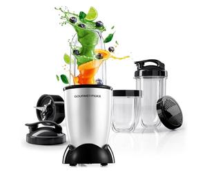 GOURMETmaxx Mr. Magic Power Pro Mixer 400 vatios | Batidora de batidos con tapa para llevar | Batidora de vaso con cubeta y tapa | Batidora con kit de accesorios L para batidos, etc.