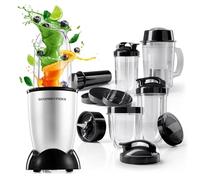 GOURMETmaxx Mr. Magic Power Pro Mixer 400 Watt | Smoothie Maker con tapa para llevar | Batidora con taza mezcladora y tapa de conservación | Batidora con juego de accesorios XL para batidos, batidos