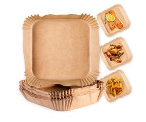 GOURMETmaxx Papel de horno para freidora de aire caliente de 5 a 6 litros, bandeja de papel antiadherente y resistente al aceite, papel para hornear Airfryer - Forma flexible | 200 unidades - 20 x 20