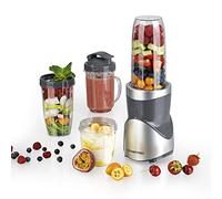 GOURMETmaxx Smoothie Maker 12 piezas | Mezclar, mezclar, picar, moler, moler, puré | Para un golpe de frescura en el camino | Mini mezclador ideal para bajar de peso, hacer deporte, etc. [gris]