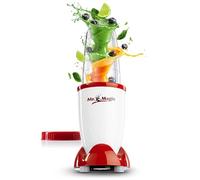 GOURMETmaxx Smoothie Maker incl. Taza para Llevar | Mini Batidora con 8 programas, sin BPA | Taza apta para lavavajillas y a prueba de fugas | 400 W [Blanco | Rojo]