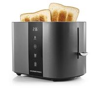 GOURMETmaxx Tostadora ranura corta para 2 cortes, tostadora antracita con 6 grados de bronceado y cuenta regresiva Ready-2-eat, aparato de cocina eléctrico con pantalla táctil, accesorio para