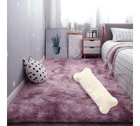 GOUSANG Alfombra de Felpa 120 x 280 cm Lavable Antideslizante y Extraplana Alfombra Shaggy Pelo Largo Tie Dye Ntemporal Elegante para Exterior Pasillo, Rosa Púrpura