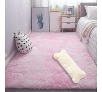 GOUSANG Alfombra de Felpa 180 x 260 cm Lavable Antideslizante y Extraplana Alfombra Shaggy Pelo Largo Tie Dye Ntemporal Elegante para Exterior Pasillo, Rosa Claro