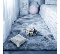 GOUSANG Imitación Mullida Alfombras 200 x 370 cm Diseño Tie Dye Shaggy Alfombra Esponjosa de Cama Ntemporal Elegante para Sala de Estar, Comedor, Habitación de Niños, Dormitorio, Gris Claro