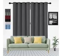 GOUSUN Cortinas Opacas 85 x 85 cm Aislamiento Térmico Cortinas de Diseño Contemporáneo Mantenimiento Sencillo para Salas de Estar de Oficinas, Gris Oscuro