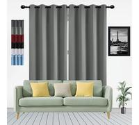 GOUSUN Cortinas Opacas 85 x 85 cm Aislamiento Térmico Cortinas de Diseño Contemporáneo Mantenimiento Sencillo para Salas de Estar de Oficinas, Gris Claro