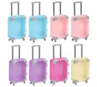 Goutdori Mini Maleta con Ruedas realistas, Recuerdo de Fiesta, Mango retráctil para Juego imaginativo, Color Aleatorio, 8 Uds.