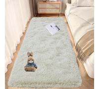 GOUTUI Alfombra de Moderna Dormitorio 50 x 150 cm Lavables y Antideslizante Alfombras Pelo Interior No Se Desprenden para Habitación Infantil Dormitorio, Blanco