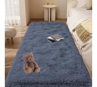 GOUTUI Alfombra de Pelo Largo para Salón 90 x 120 cm Suave Al Tacto Alfombras Pelo Interior No Se Desprenden para Salón Dormitorio Baño Pasillo, Gris